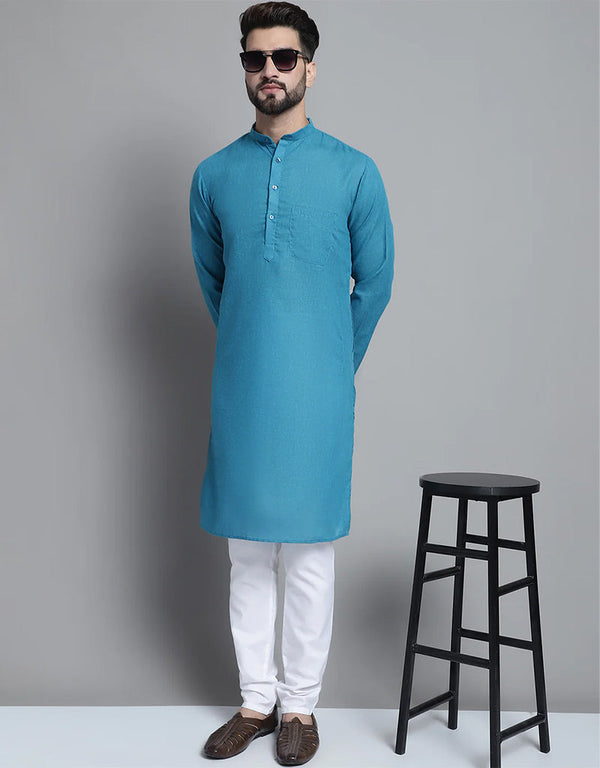 Peacock Blue Kurta Pure Cotton Payjama