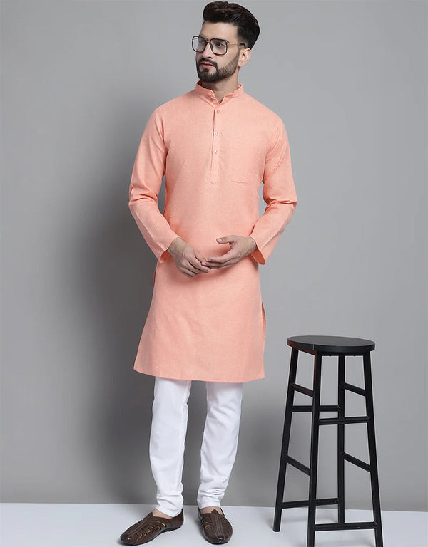 Peach Kurta Pure Cotton Payjama