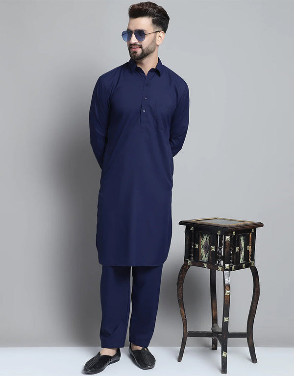 Navy Blue Kurta Cotton Payjama