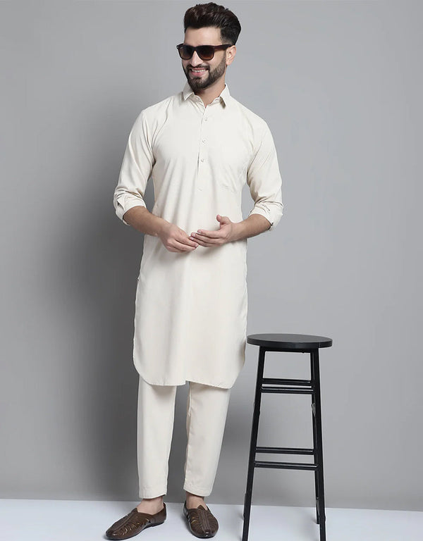 Cream White Kurta Cotton Payjama