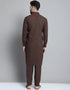 Coffee Brown Kurta Cotton Payjama Closure View