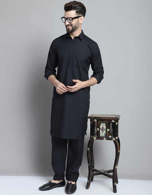 Black Kurta Cotton Payjama
