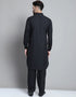 Black Kurta Cotton Payjama Closure View