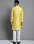 Yellow Kurta Silk Payjama Closure View