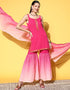 Pink Crepe Suit Sharara Women