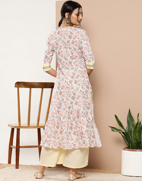 Pink Crepe Straight Palazzo Closure View