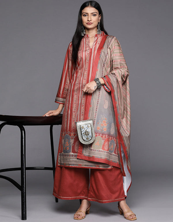 Maroon Velvet Straight Palazzo