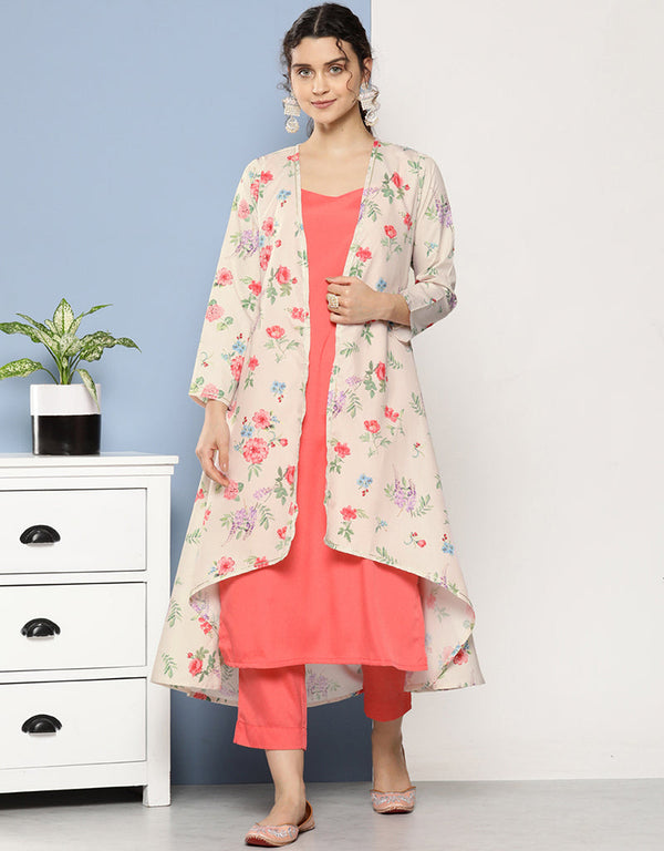 Pink Crepe Suit Pant