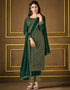 Green Pant style Suit 2 Tone Georgette Salwar Kameez in Sequins Cording Embroidery & Lace Work Closure View