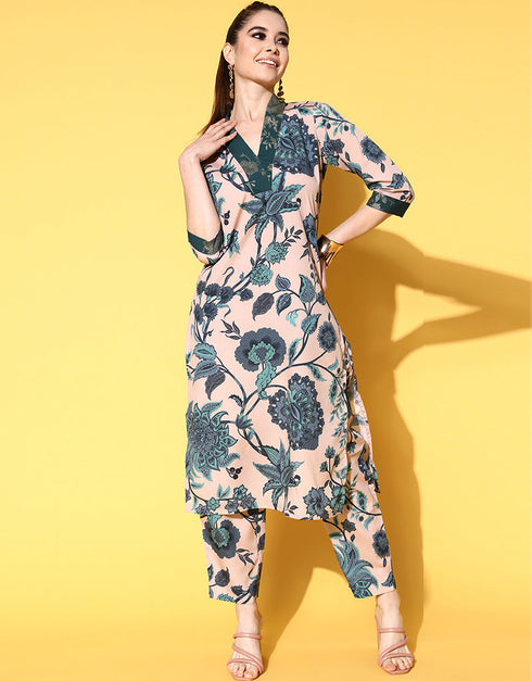 Peach Light Crepe Suit Pant