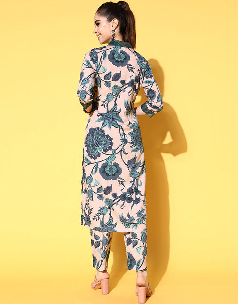 Peach Light Crepe Suit Pant Women