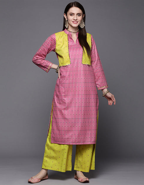 Pink Velvet Straight Palazzo