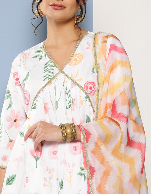 White Crepe Suit Sharara Women Muslim