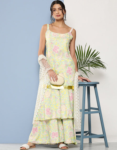 Pista Viscose Rayon Suit Sharara