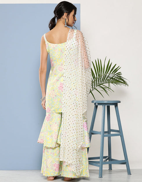 Pista Viscose Rayon Suit Sharara Closure View