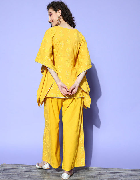 Mustard Pure Cotton Salwar Kameez Pant Women