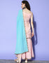 Baby Pink Crepe Suit Sharara Closure View