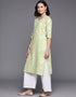 Light Green Pure Cotton Straight Palazzo