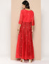 Red Organza Salwar Suit Palazzo Closure View