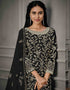 Black Pant style Suit Butterfly Net Salwar Kameez in Cording Embroidery, Sequins & Lace Work Closure View
