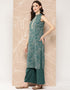 Dark Green Crepe Straight Palazzo Women