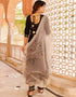 Designer Party Wear Readymade Top Bottom Dupatta Set Black Rayon Pant Anarkali Back View