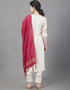 Designer Party Wear Readymade Top Bottom Dupatta Set Beige Cotton Pant Straight Close-up View