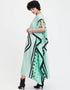Light Mint Green & Black French Moss Kaftan