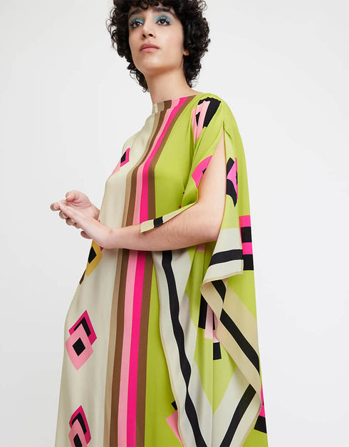 Beige French Moss Kaftan Closure View