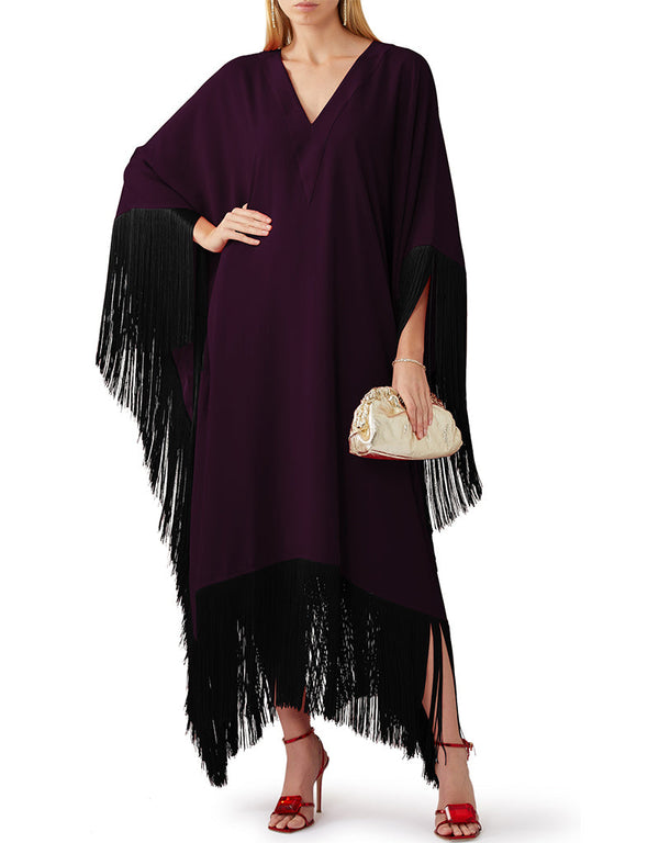 Wine Heavy Designer Heavy Maxi Dress