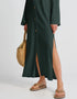 Green Heavy Designer Heavy Fency Maxi Dress Back View
