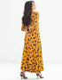 Faded Orange Latest Printed Maxi Dress designer kaftan