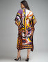 Trendy Designer Party Wear Kaftan Style One Piece Multi Color Diamond Crepe Suit Close-up View