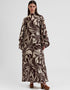 Woody Brown Heavy Designer Heavy Fency Maxi Dress