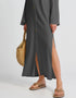 Grey Heavy Designer Heavy Fency Maxi Dress Back View
