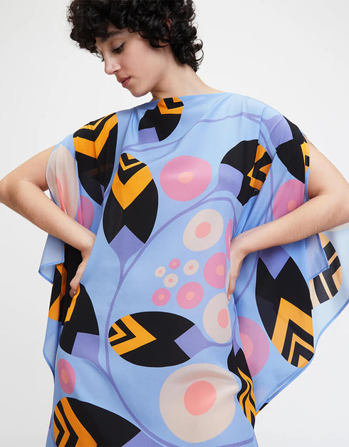 Blue French Moss Kaftan Luxury Silk Kaftan