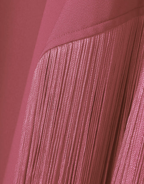 Salmon High Neck Style Fringed Kaftans designer kaftan