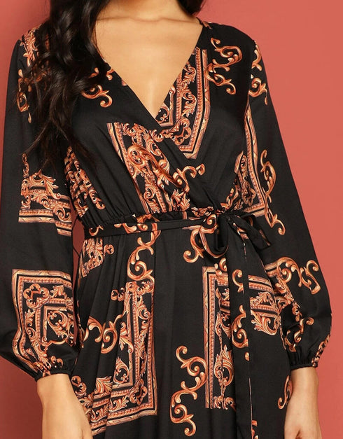 Red Latest Printed Maxi Dress maxikaftan