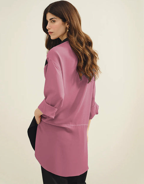 Salmon Korean Bsy Pant Shirt Side View