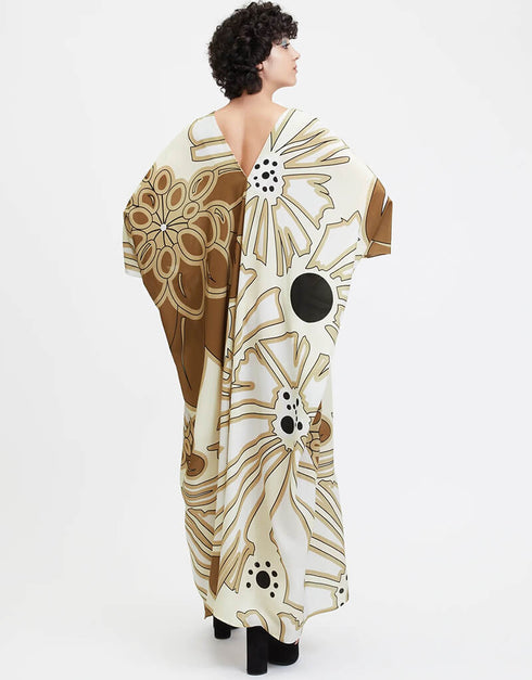 Beige French Moss Kaftan Closure View