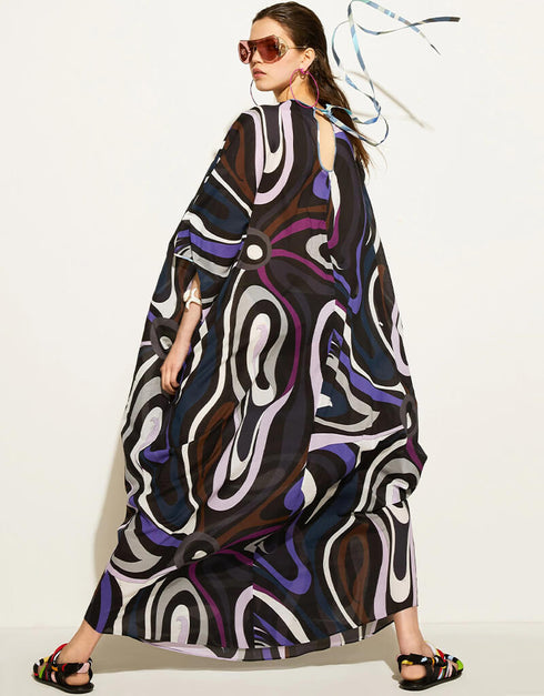 Black Lewish Cotton Kaftan Closure View