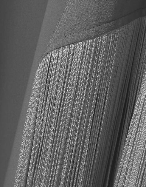 Grey High Neck Style Fringed Kaftans African Kaftans