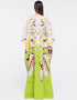 Beige & Green Premium Crepe Kaftan Back View