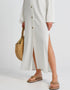 White Heavy Designer Heavy Fency Maxi Dress Back View