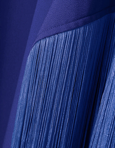 Royal Blue High Neck Style Fringed Kaftans Beach Kaftans
