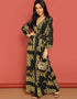 Yellow Latest Printed Maxi Dress multi color kaftan