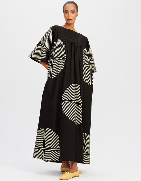 Black & White Poly Rayon Cotton Kaftan maxikaftan