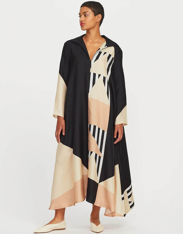 Black French Crepe Kaftan