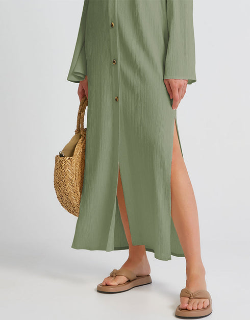 Mint Heavy Designer Heavy Fency Maxi Dress Back View