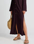 Wine Heavy Designer Heavy Fency Maxi Dress Back View